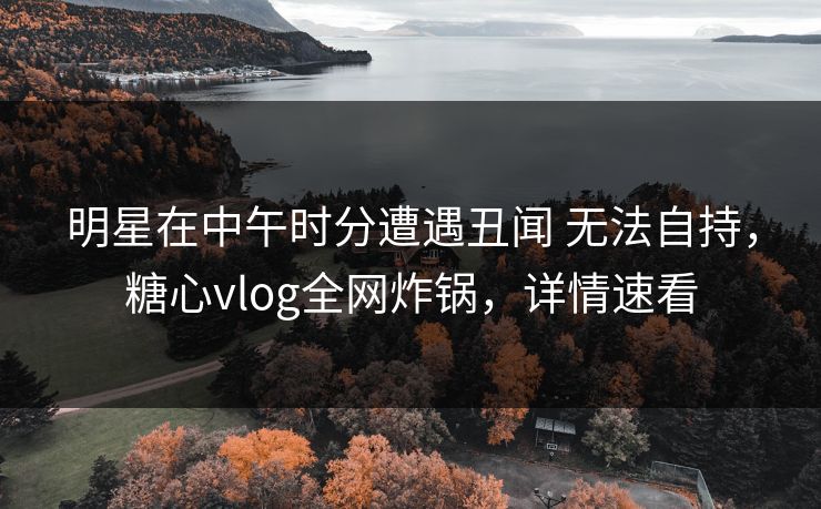 明星在中午时分遭遇丑闻 无法自持,糖心vlog全网炸锅,详情速看 明星在中午时分遭遇丑闻 无法自持,糖心vlog全网炸锅,详情速看