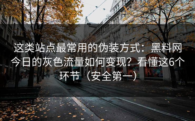 这类站点最常用的伪装方式：黑料网今日的灰色流量如何变现？看懂这6个环节（安全第一）